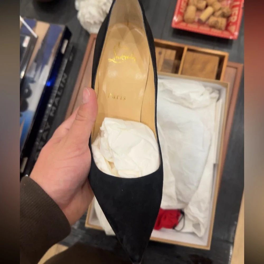 Christian louboutin Black suede Stiletto Heels with Red Soles so Kate 120mm - Picture 3 of 4